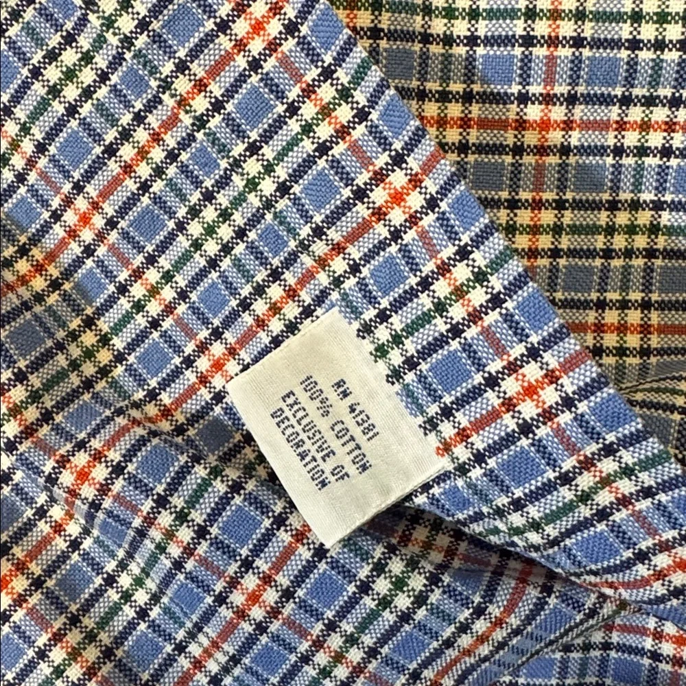 Polo Ralph Lauren mens 2XLT Tall blue orange check plaid oxford button up shirt